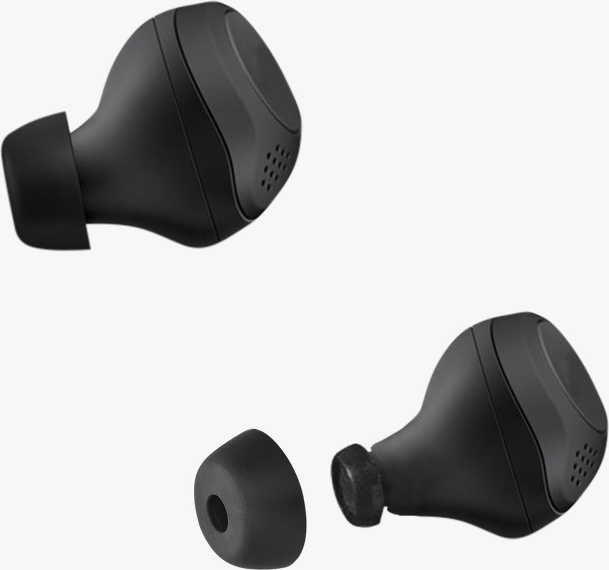 kwmobile 6x cover voor in-ear oortjes geschikt voor Jabra Elite 7 Pro / Elite 7 Active - Vervangende oordopjes van siliconen in zwart - 3 maten – foto 2