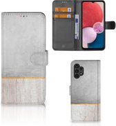 Smartphone Hoesje Geschikt voor Samsung Galaxy A13 (4G) Magnet Case Cadeau voor Vader Wood Concrete