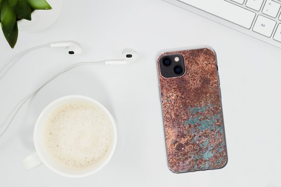 Coque iPhone 13 mini - Rouille - Fer - Turquoise - Siliconen
