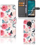 Smartphone Hoesje Nokia G50 Flipcase Cadeautjes voor Moederdag Butterfly Roses