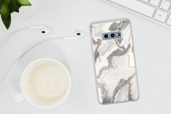 Coque Samsung Galaxy S10e - Marbre - Marron - Grijs - Coque de téléphone en Siliconen