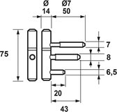 AXA inboorpaumelles vernikkeld 14mm (2x)1177-10-37/OTE