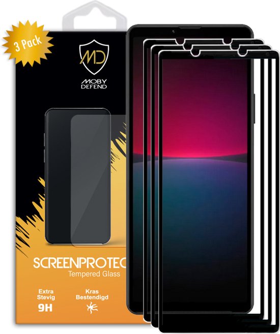 2-Pack Sony Xperia 10 IV screenprotectors - MobyDefend Screensaver Met Zwarte Randen - Gehard Glas - Glasplaatjes Geschikt Voor Sony Xperia 10 IV