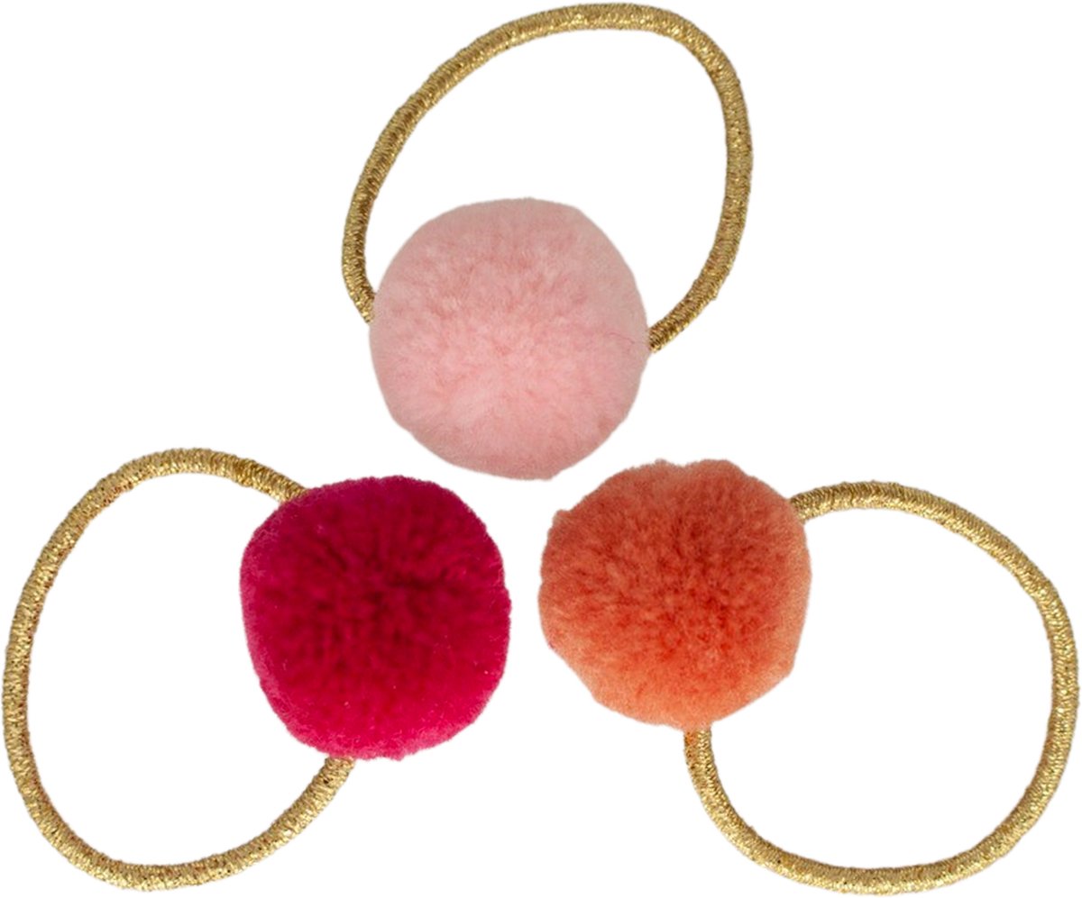 Basic mini haarelastiekjes met pompoms - perfect pink | Roze | Baby