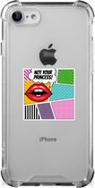 Telefoonhoesje  iPhone SE 2022/2020 | iPhone 8/7 Anti Shock Bumper Case met transparante rand Popart Princess