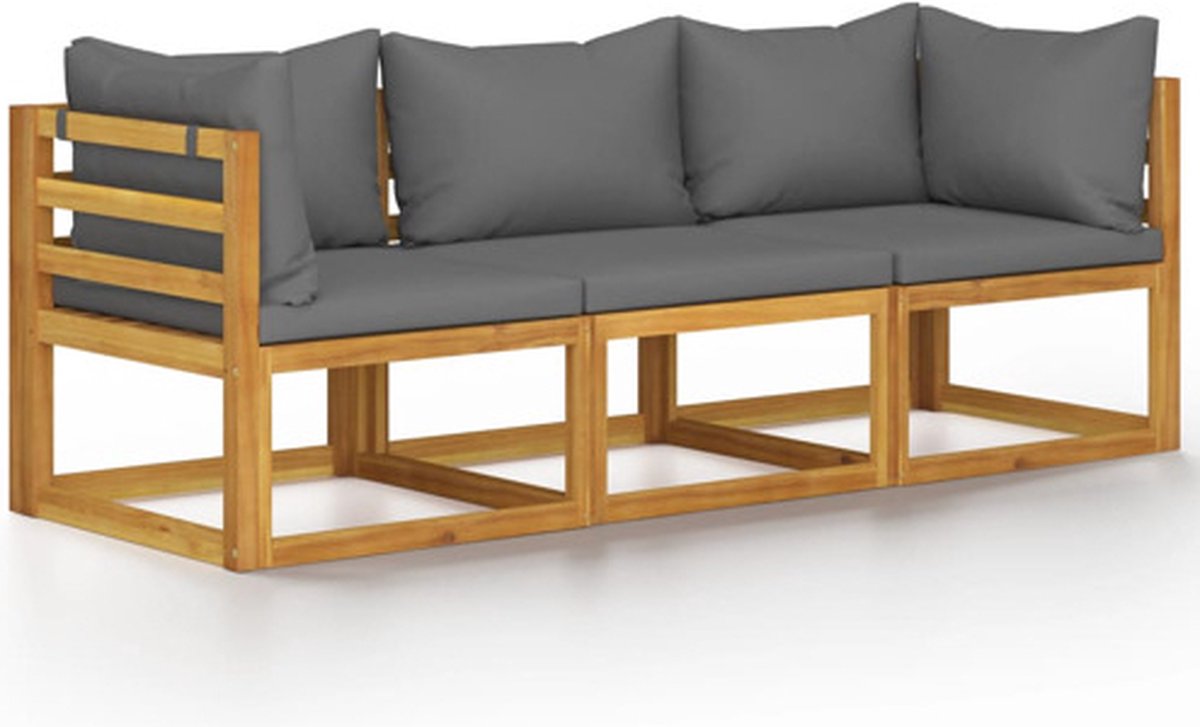 Vidaxl Pallet Bank Grijs 3-zits Bank