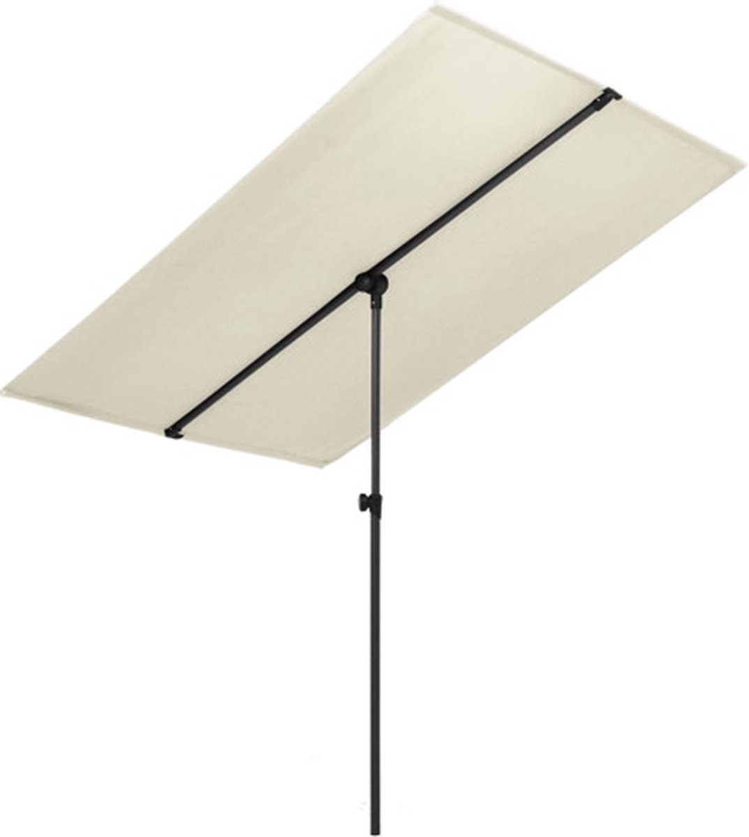 vidaXL - Parasol - met - aluminium - paal - 180x110 - cm - zandwit