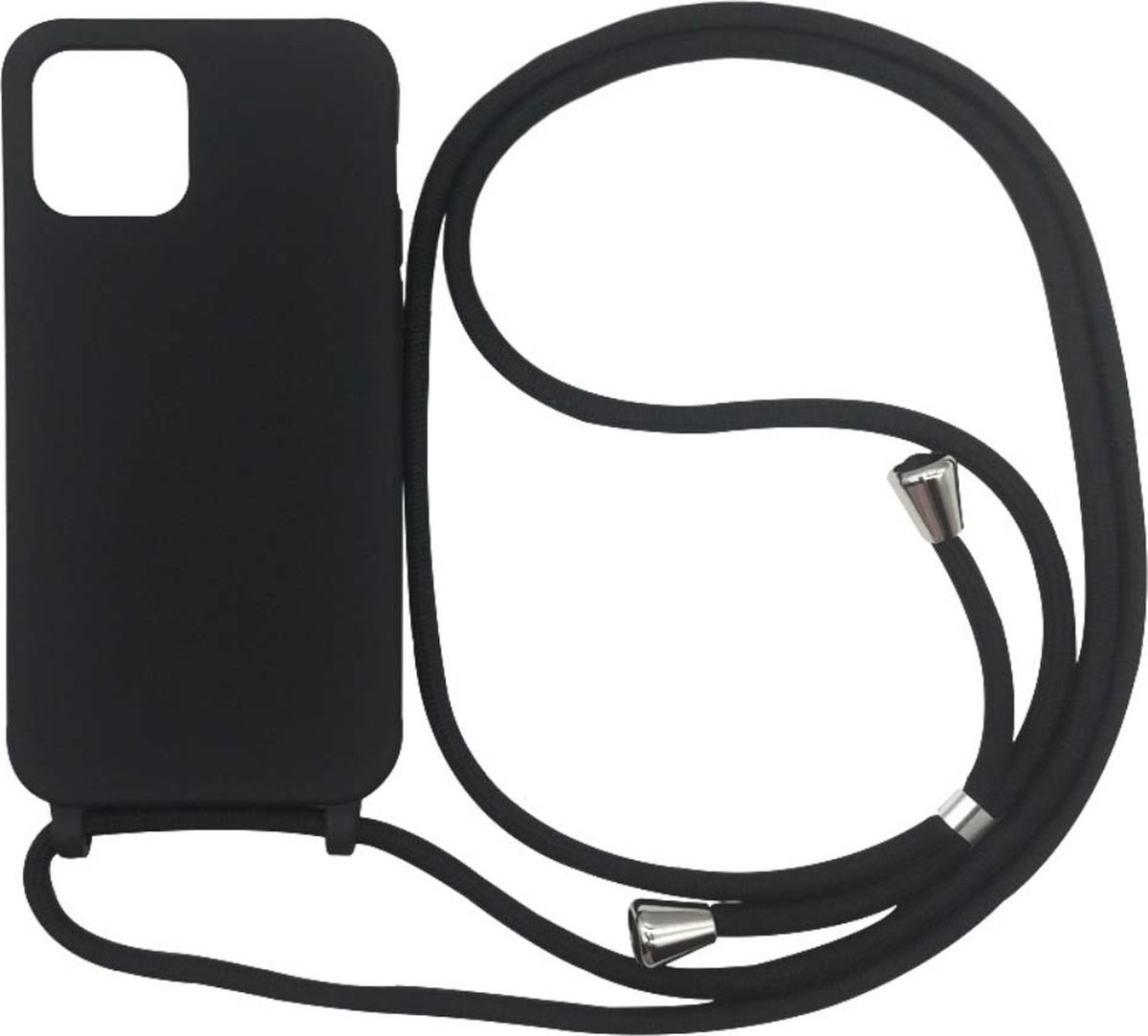 Smartphonica iPhone 13 Mini hoesje met koord - Zwart geschikt voor iPhone 13 Mini