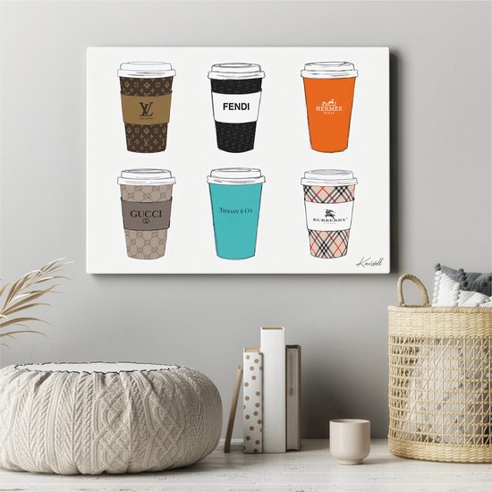 Luxe Canvas Schilderij Design Cups | 75x100 | Woonkamer | Slaapkamer | Kantoor | Muziek | Design | Art | Modern | ** 4CM DIK! 3D EFFECT**