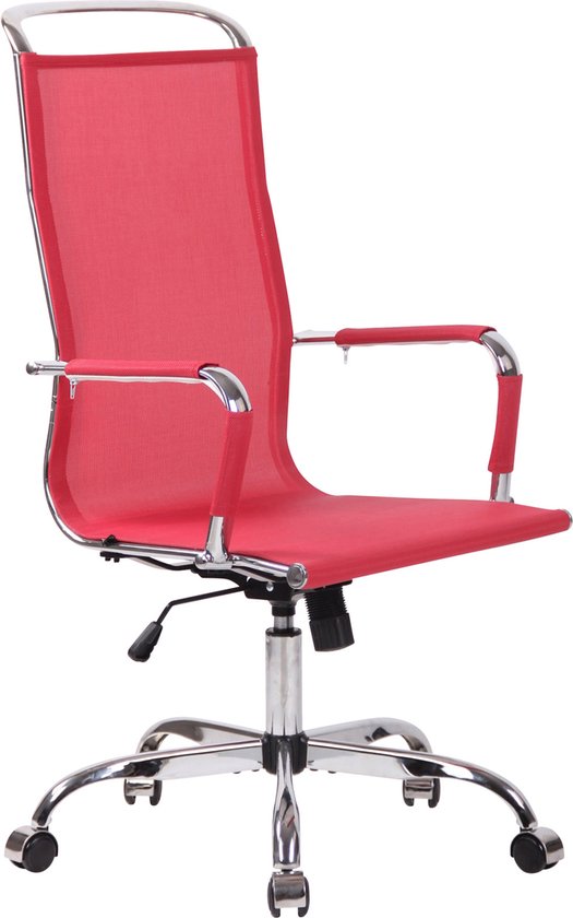 CLP Branson Bureaustoel - Ergonomisch - Met armleuningen - Voor volwassenen - Mesh - rood