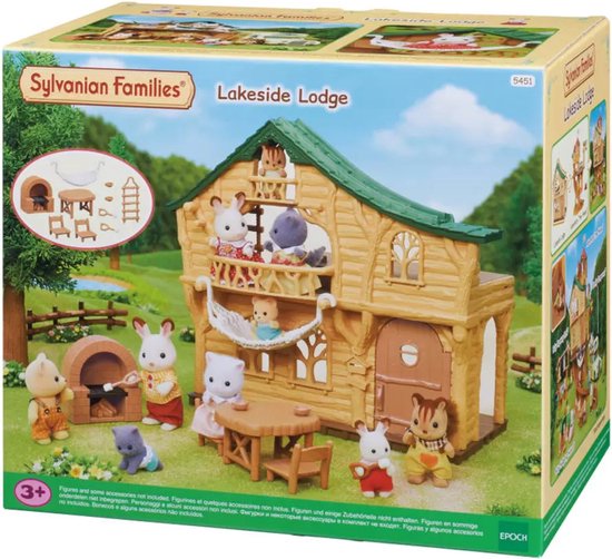 Sylvanian Families 5451 Blokhut aan het meer- te combineren met 5450 Boomhut( stapelen)