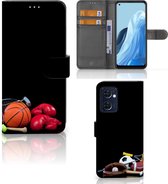 GSM Hoesje OPPO Find X5 Lite | Reno 7 5G Bookcover Ontwerpen Voetbal, Tennis, Boxing… Sports