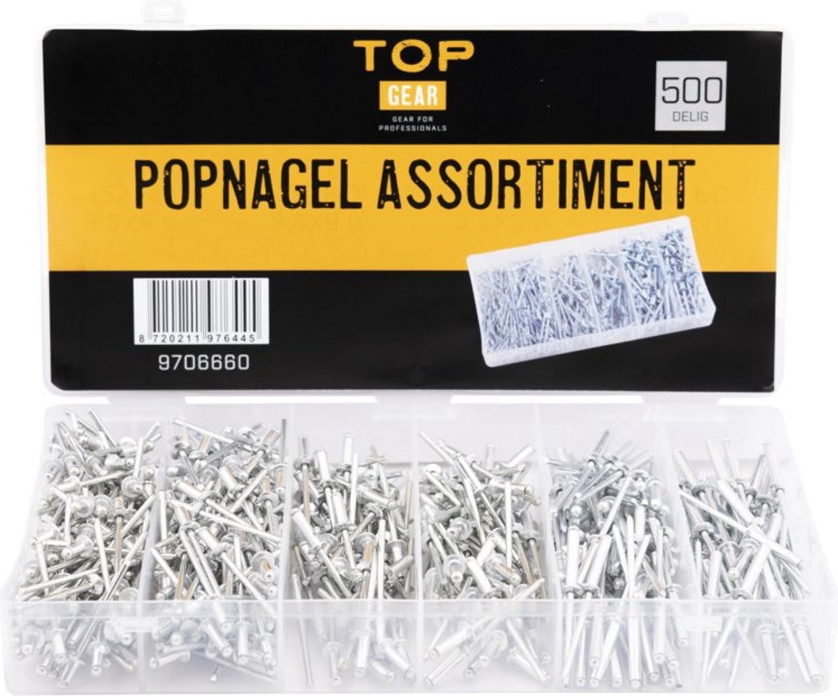 Topgear Popnagel - Blindklinknagels Set in Box - 500 delig