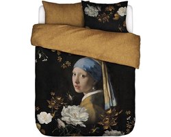 Essenza x Mauritshuis Floral Girl Dekbedovertrek - Tweepersoons - 200x200/220 cm - Zwart