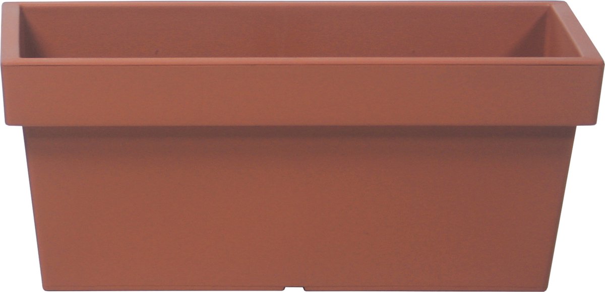 Stevige terras/balkon plantenbak/bloembak kunststof 38 x 18 x 16 cm terra cotta voor buiten