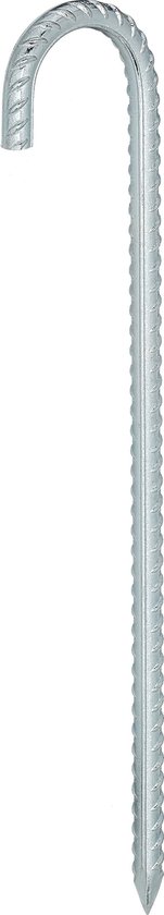 Piquets de tente Relaxdays XL - 4 pièces - crochets de sol - 38,5cm - piquets de sol - acier - argent