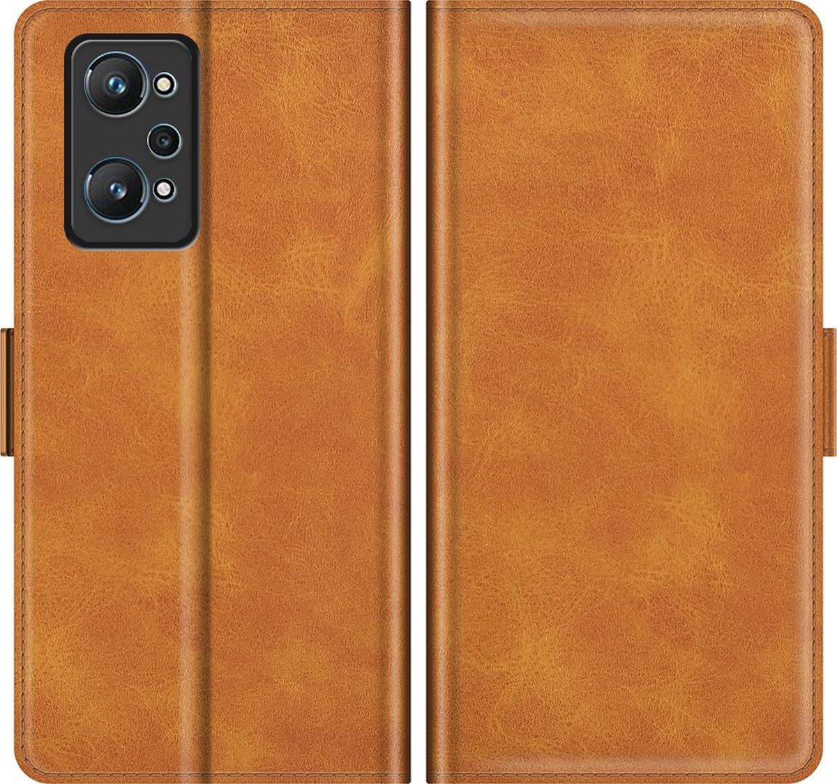 Mobigear Telefoonhoesje geschikt voor Realme GT Neo2 Hoesje | Mobigear Slim Magnet Bookcase Portemonnee | Pasjeshouder voor 3 Pasjes | Telefoonhoesje voor Pinpas / OV Kaart / Rijbewijs - Cognac