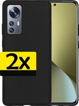 Coque Xiaomi 12 Siliconen - Coque Xiaomi 12 - Coque Xiaomi 12 Zwart - 2 Pièces