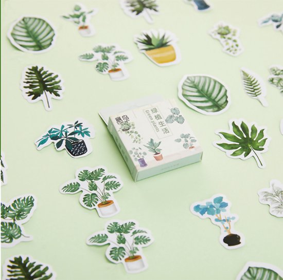 Bullet Journal Stickers – Planner Agenda Stickers – 46 Stuks – Botanica – Green Plants – Planten – Scrapbook stickers – Bujo stickers – Stickers volwassenen en kinderen