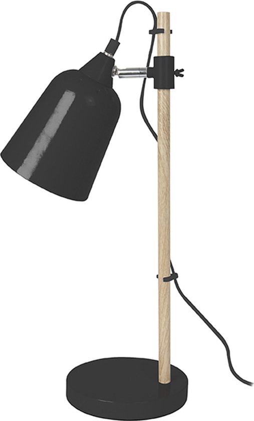 Table lamp Wood-like metal black