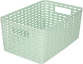 Plasticforte Opbergmand - Kastmand - rotan kunststof - mintgroen - 6 Liter - 19 x 29 x 13 cm