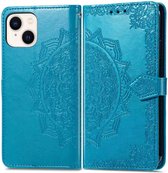 iMoshion Hoesje Geschikt voor iPhone 14 Hoesje Met Pasjeshouder - iMoshion Mandala Bookcase - Turquoise