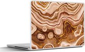 Laptop sticker - 10.1 inch - Goud - Agaat geode - Stenen - Bruin - 25x18cm - Laptopstickers - Laptop skin - Cover