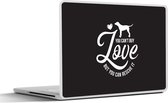 Laptop sticker - 13.3 inch - Quotes - You can't buy love buy you can rescue it - Spreuken - Hond - 31x22,5cm - Laptopstickers - Laptop skin - Cover