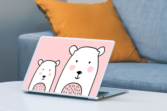 Autocollant pour ordinateur portable - 14 pouces - Ours - Animaux - Rose - Enfants - 32x5x23x5cm - Autocollants pour ordinateur portable - Peau pour ordinateur portable - Couverture