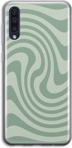 Case Company® - Hoesje geschikt voor Samsung Galaxy A50 hoesje - Swirl Groen - Soft Cover Telefoonhoesje - Bescherming aan alle Kanten en Schermrand