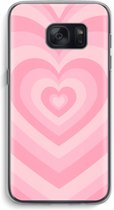 Case Company® - Hoesje geschikt voor Samsung Galaxy S7 hoesje - Hart Roos - Soft Cover Telefoonhoesje - Bescherming aan alle Kanten en Schermrand
