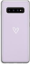 Case Company® - Hoesje geschikt voor Samsung Galaxy S10 Plus hoesje - Klein hartje paars - Soft Cover Telefoonhoesje - Bescherming aan alle Kanten en Schermrand