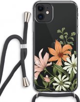 Case Company® - Hoesje met koord geschikt voor iPhone 11 hoesje met Koord - Floral bouquet - Telefoonhoesje met Zwart Koord - Extra Bescherming aan alle Kanten en Over de Schermrand