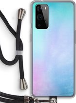 Case Company® - Hoesje met koord geschikt voor OnePlus 9 Pro hoesje met Koord - Mist pastel - Telefoonhoesje met Zwart Koord - Bescherming aan alle Kanten en Over de Schermrand