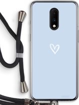 Case Company® - Hoesje met koord geschikt voor OnePlus 7 hoesje met Koord - Klein Hart Blauw - Telefoonhoesje met Zwart Koord - Bescherming aan alle Kanten en Over de Schermrand