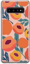 Case Company® - Hoesje geschikt voor Samsung Galaxy S10 Plus hoesje - Perzik - Soft Cover Telefoonhoesje - Bescherming aan alle Kanten en Schermrand