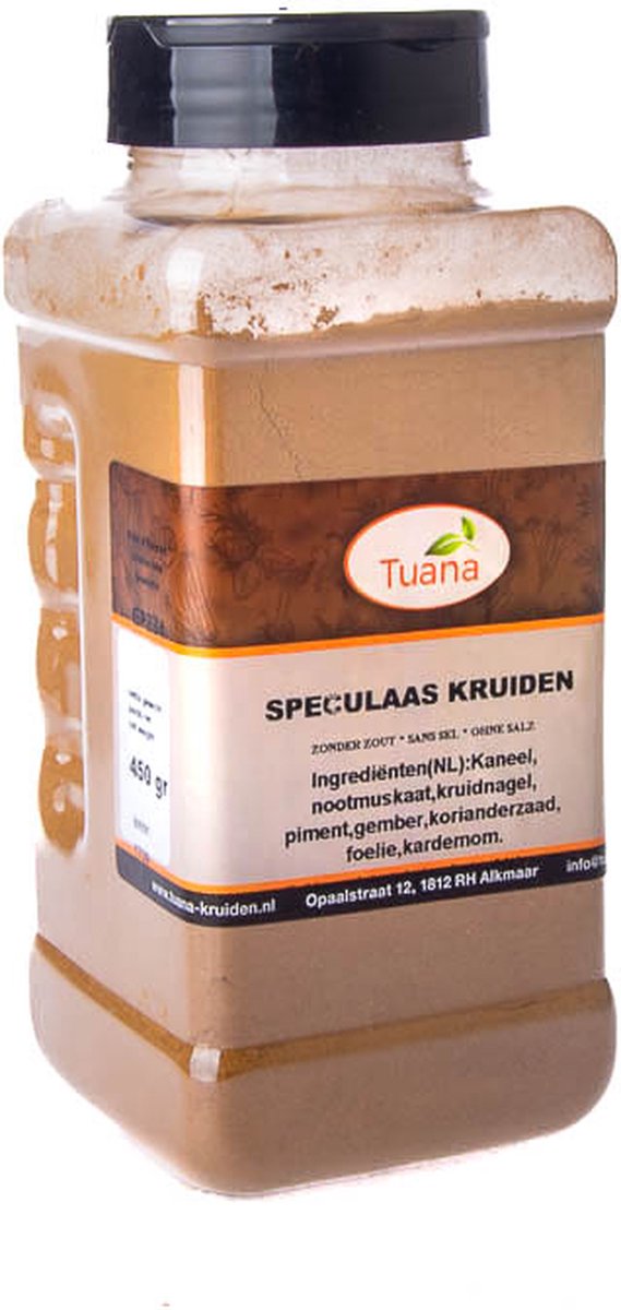 Goedkoopste Tuana Kruiden - Speculaas Kruiden - Strooibus 450 Gram - Kruiden Zonder Zout - GP0253