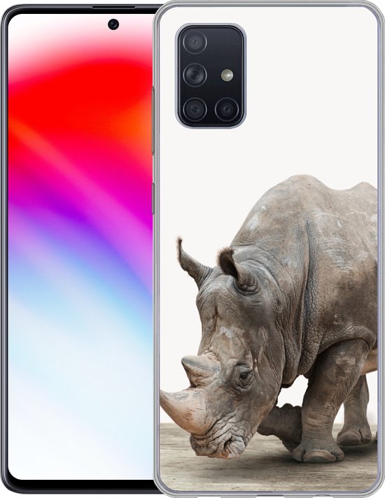 Coque Samsung Galaxy A51 - Garçons - Enfants - Filles - Rhinocéros - Kids - Coque de téléphone en Siliconen
