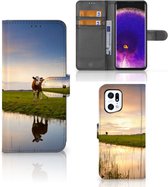 Smartphone Hoesje OPPO Find X5 Pro Flip Case Koe