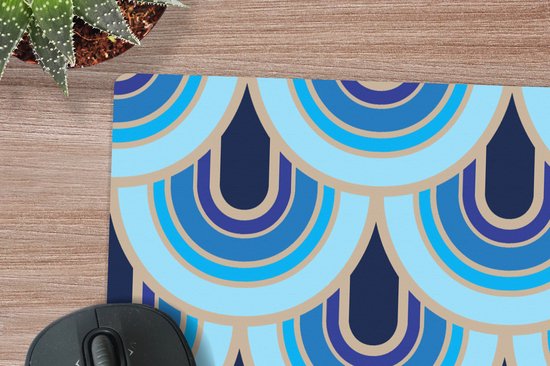 Muismat XXL 50x50 cm - Bureau onderlegger - Bureau mat Retro - Patronen - Art Nouveau - Bureaumat - Gaming mousepad xl - Bureaulegger groot - Computer deskmat