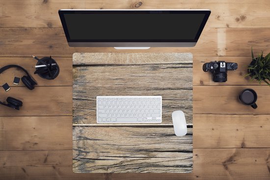 Tapis de souris XXL - Sous-main - Tapis de bureau - Planche - Bois - Tronc d'arbre - Vintage - 60x60 cm - Tapis de souris XXL