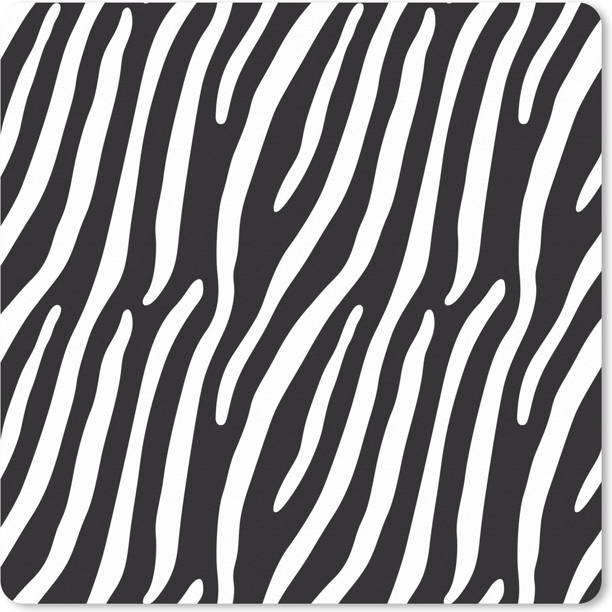 Muismat XXL 60x60 cm - Bureau onderlegger - Bureau mat Dieren - Zebraprint - Zwart - Bureaumat - Gaming mousepad xl - Bureaulegger groot - Computer deskmat