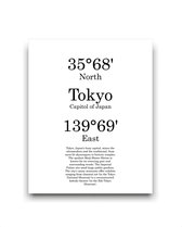 Schilderij  Steden Tokyo met graden positie en tekst - Minimalistisch / Motivatie / Teksten / 40x30cm