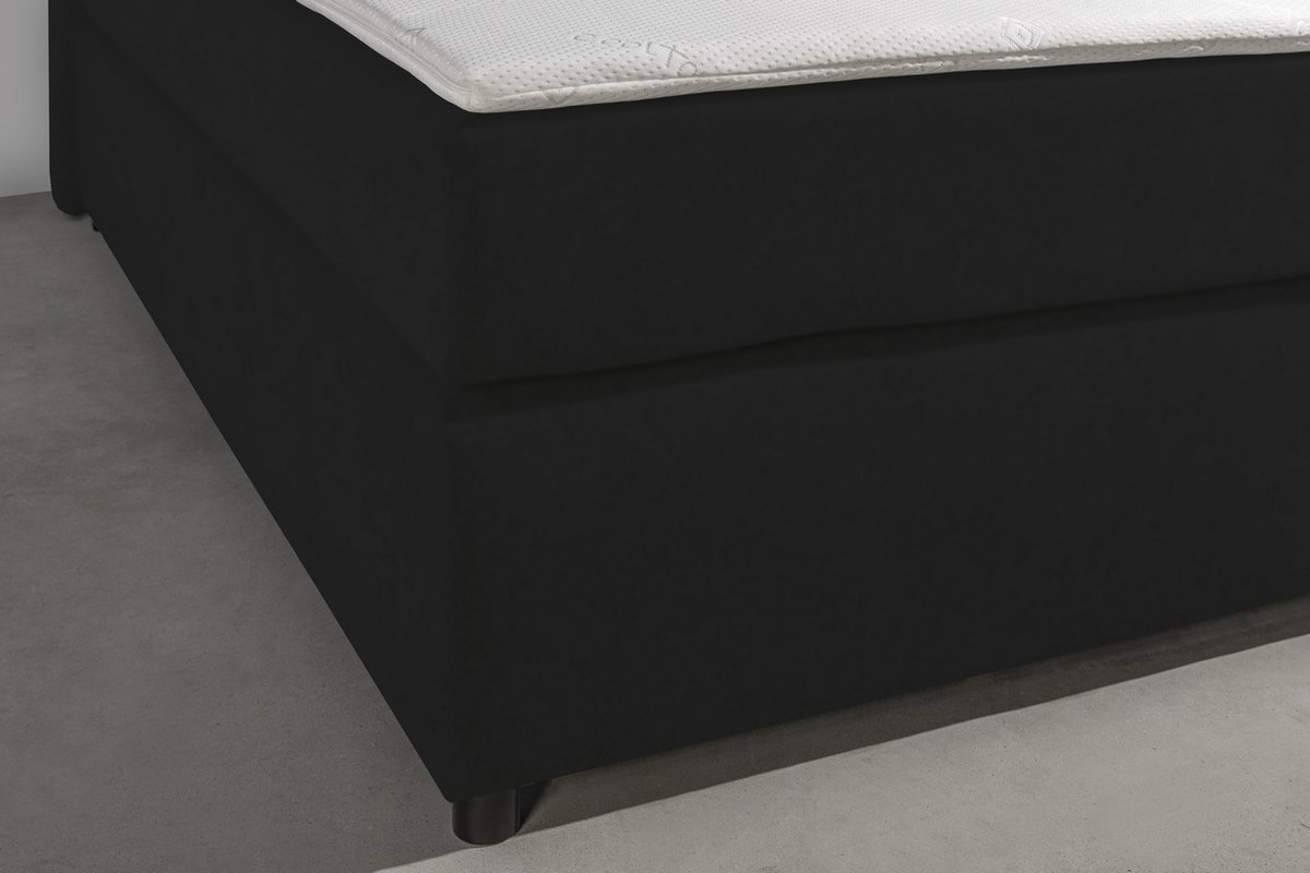 Anno 1588 - Boxspring Amsterdam - Pocketvering - Zwart Lederlook - 160x200 cm - Inclusief Dekbed en Kussens thumbnail 4