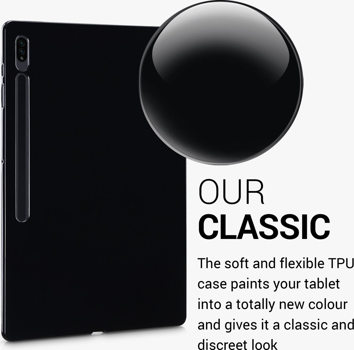 kwmobile Hoes geschikt voor Samsung Galaxy Tab S8 Ultra / S9 Ultra - Siliconenhoes voor tablet in mat zwart - Tablet cover