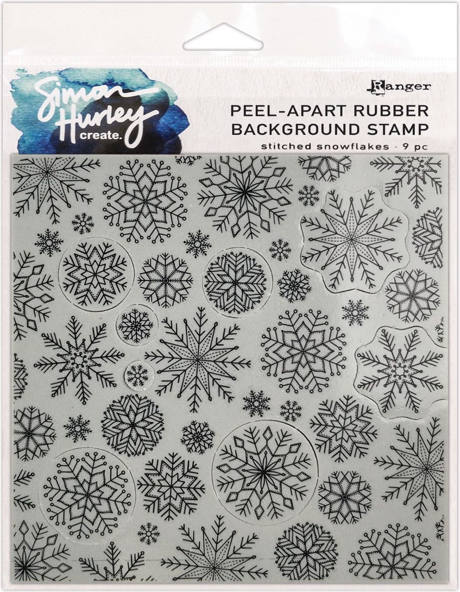 Simon Hurley create. Stempel - AchtergRond - Sneeuwvlokken - 9 stuks