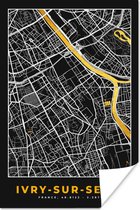 Poster Stadskaart - Ivry-sur-Seine - Frankrijk - Kaart - Plattegrond - 60x90 cm