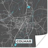 Poster Plattegrond – Kaart – Stadskaart – Frankrijk – Colmar - 30x30 cm