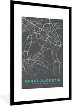 Fotolijst incl. Poster - Stadskaart – Sankt Augustin – Duitsland – Plattegrond – Kaart - 80x120 cm - Posterlijst