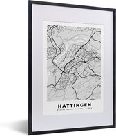 Fotolijst incl. Poster - Stadskaart - Hattingen - Plattegrond - Kaart - Duitsland - 30x40 cm - Posterlijst